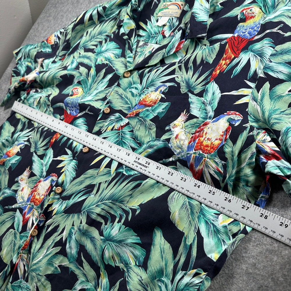 Paradise Found Shirt Mens 3XL Black Tropical Parrot Tom Selleck Magnum Pi Hawaii - Picture 6 of 8